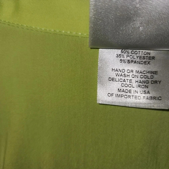 New Finley Light Green Trapeze 3/4 Sleeve Collared Button Down Blouse Si… - Picture 5 of 10